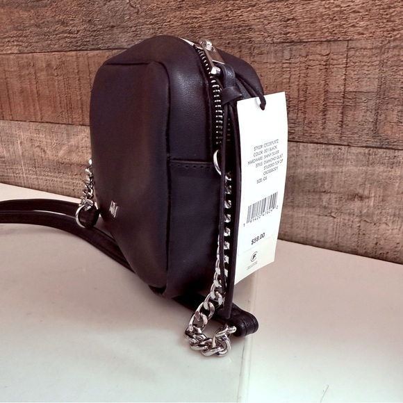 NWT Rebecca Minkoff Vegan Leather Black Quilted Studded Crossbody Bag - Picture 5 of 7